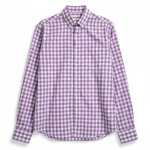 J.CREW Gingham Purple Button Down Shirt Light Weight Cotton Men Medium Relaxed‎